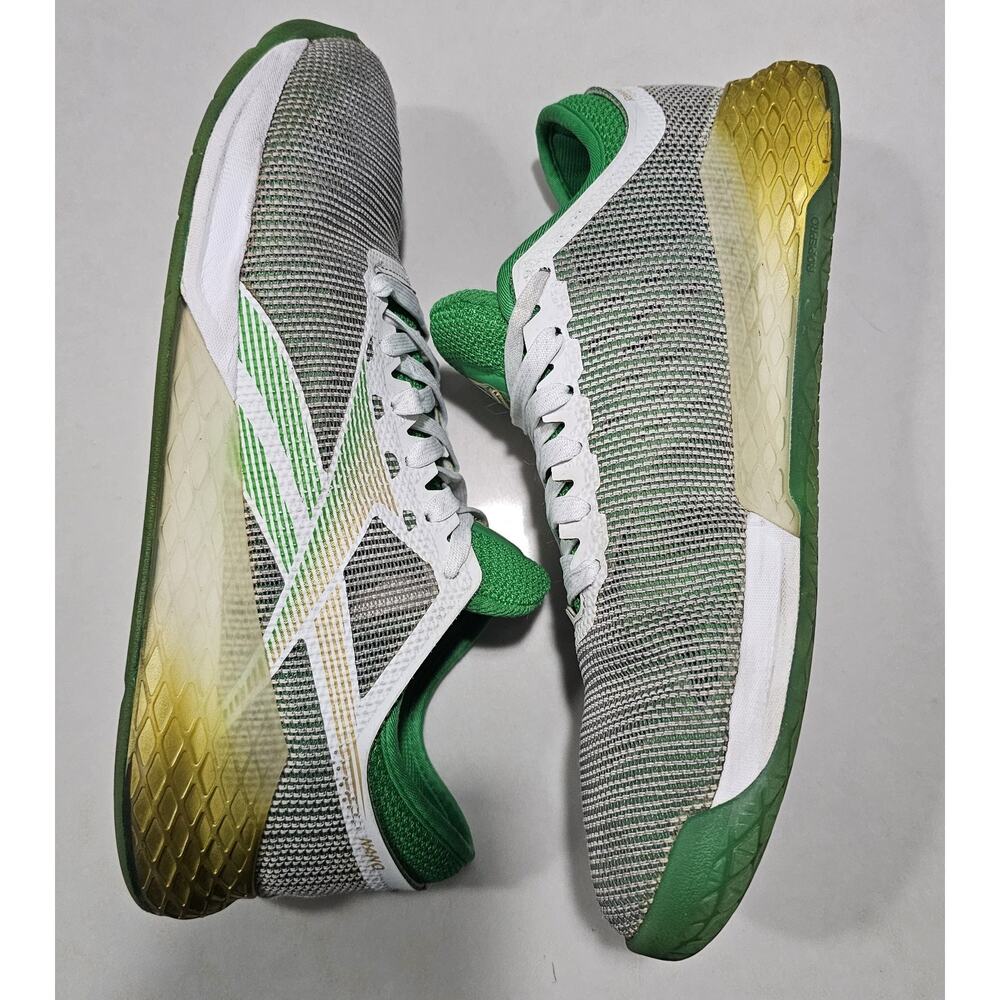 Reebok Nano 9 CrossFit Training Shoes Men’s Size 11 Gray Green Gold Athletic Sne